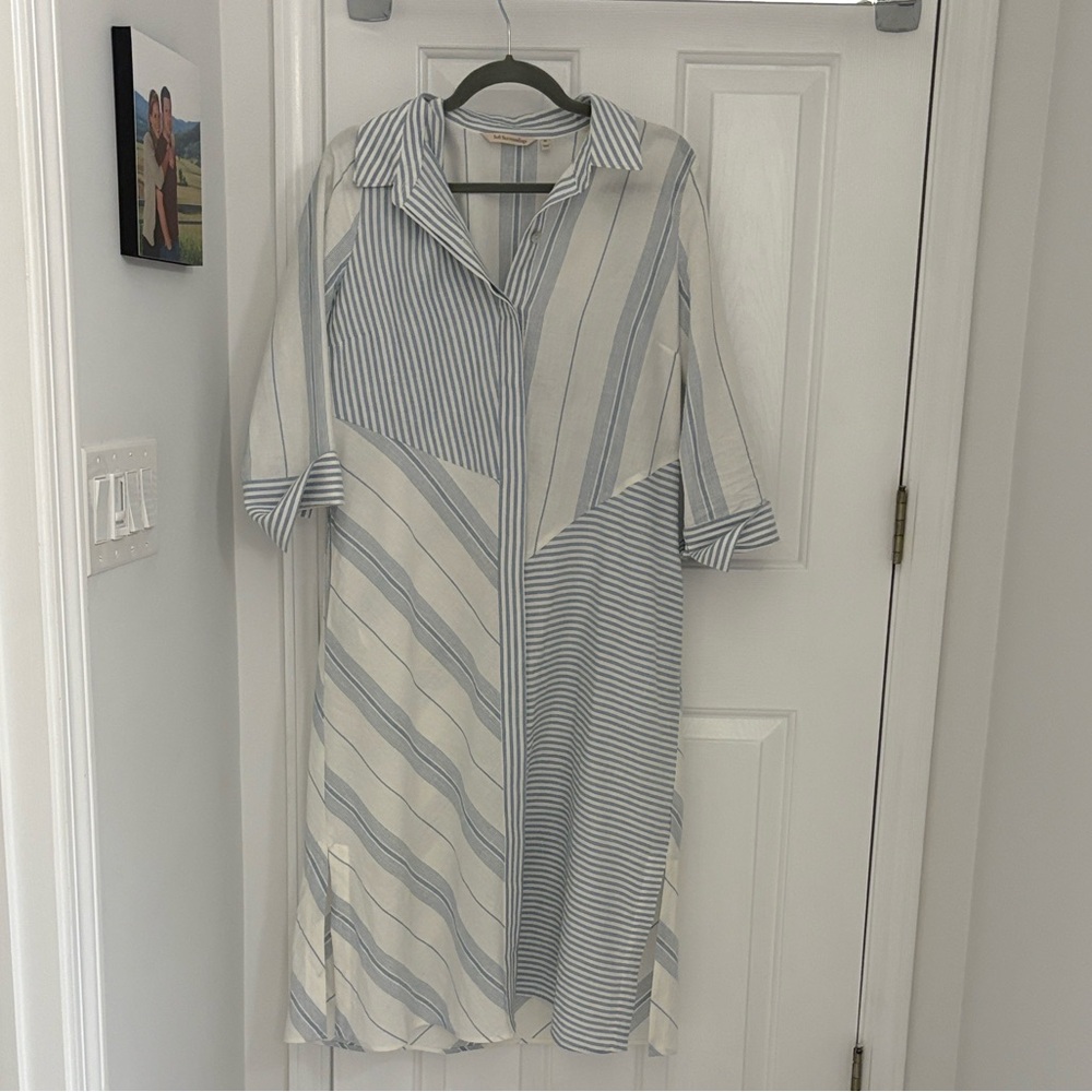 Soft Surroundings Blue and White Striped Dress